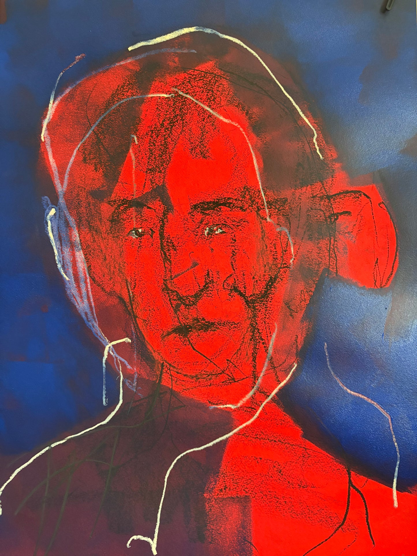 Red and blue portrait