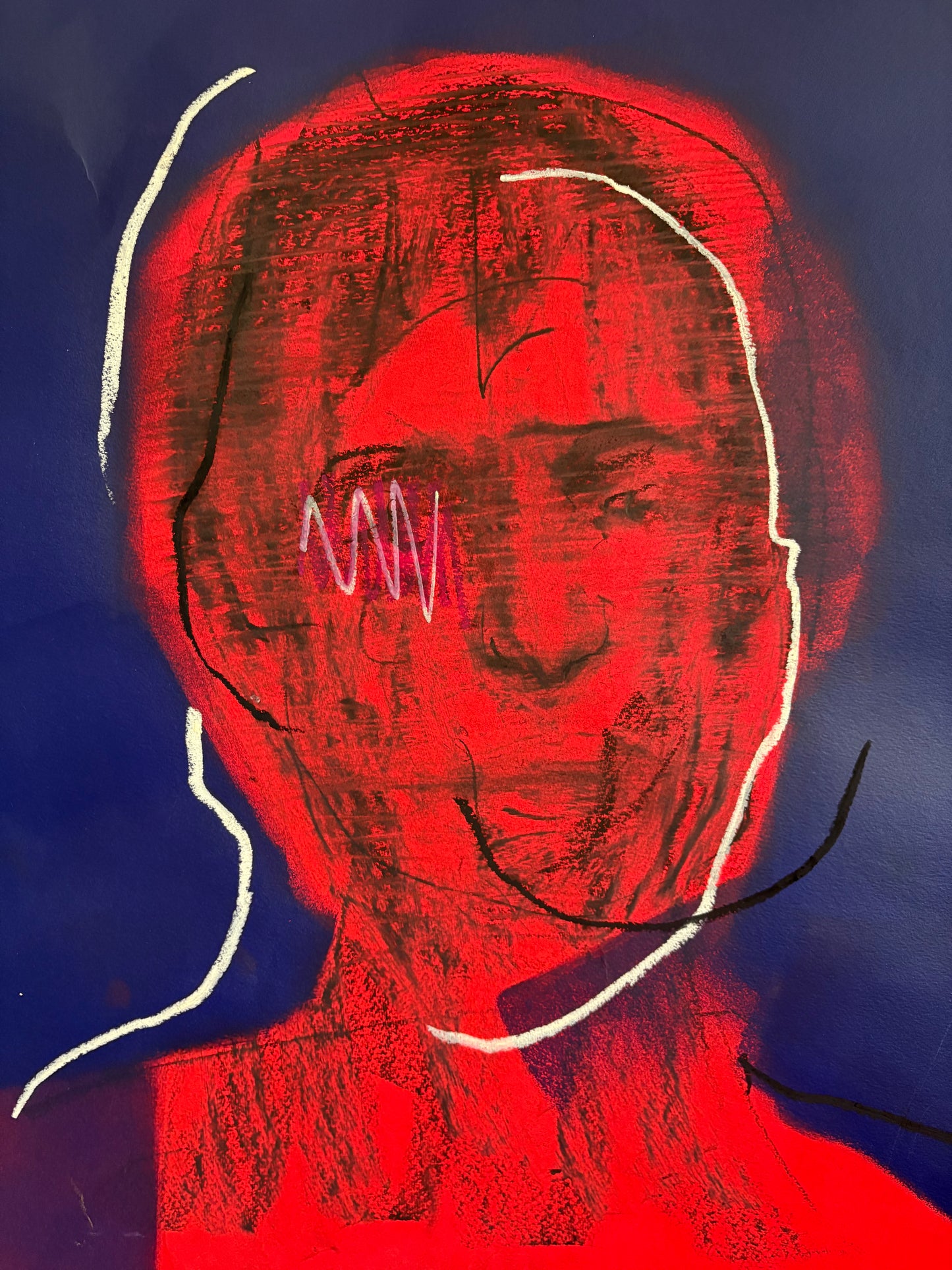 Red and blue portrait A1